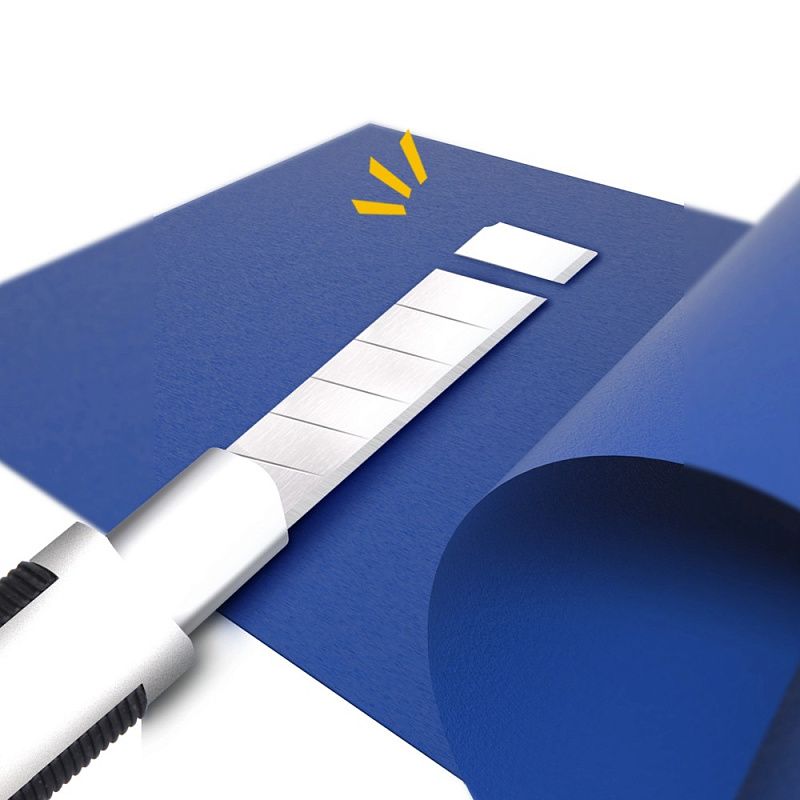 Лезвие для малого ножа "Deli", 9 мм, 10 шт.