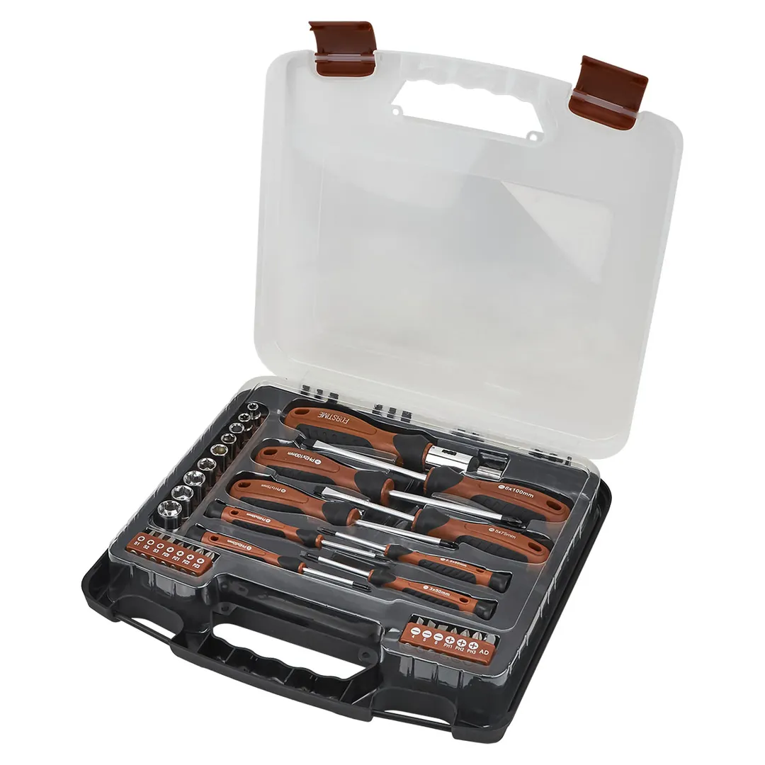 Набор отверток в комплекте с битами и 6-гр головками 32пр. FORSTIME FT-7032