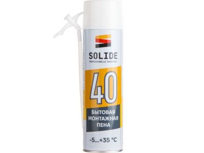 Пена монтажная бытовая всесезонная Foam 40, 500 мл SOLIDE SL-37025-1
