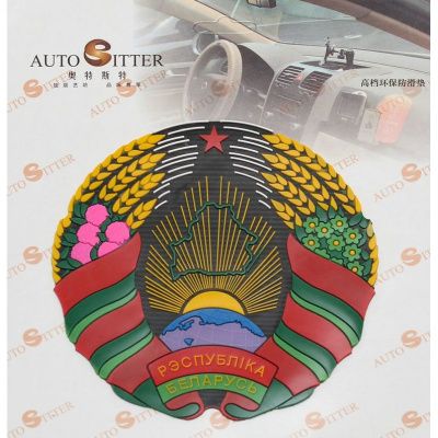 Коврик нескользящий для панели "Герб" круглый ф15,5см KING