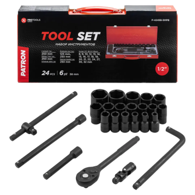 Набор ударных инструментов 24 пр 1/2'' 6-гр PATRON P-4245B-5MPB