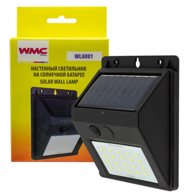 Светильник светодиодный настенный на солнечной батарее 20 светодиодов SMD WMC TOOLS WMC-WL6001