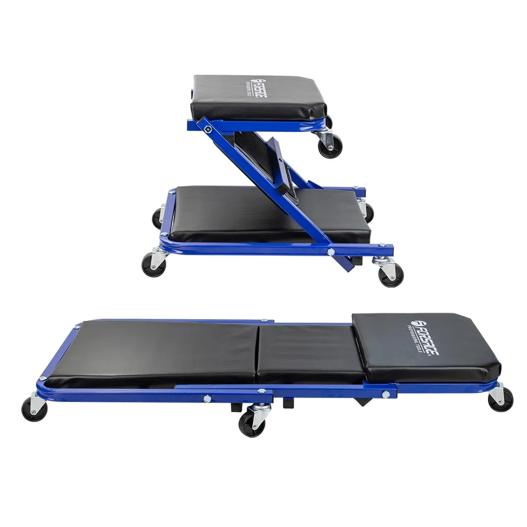 Стул-лежак трансформер подкатной на 6-ти колесах, 910х410х120 мм/460х410х360 мм, max нагрузка 150/120кг Forsage F-11412