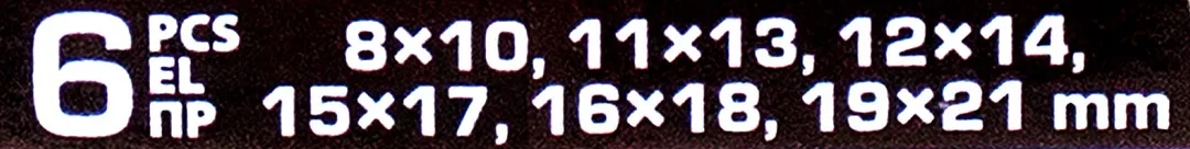 Набор накидных экстра длинных клюей 6 пр 8x10-19x21 мм JBC JBC-50622