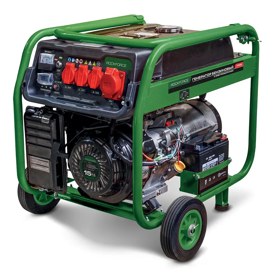 Генератор бензиновый с электрозапуском 25 л, 2300-7000Вт, 15 л.с. RockForce RF-FY8500