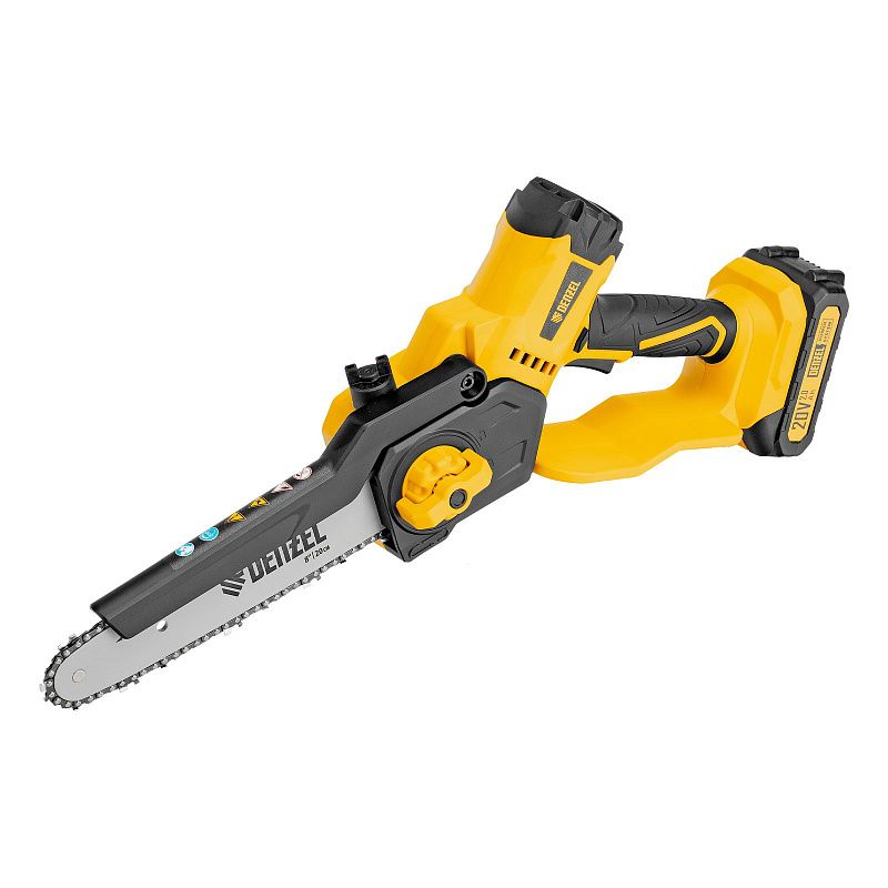 Цепная мини-пила аккумуляторная бесщет., СCS-200BL, шина 200 мм, Li-Ion, 20 В Denzel 58653