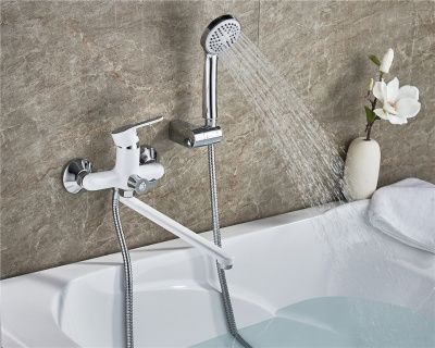 Смеситель для ванны, латунь, белый - хром Ledeme L2203W