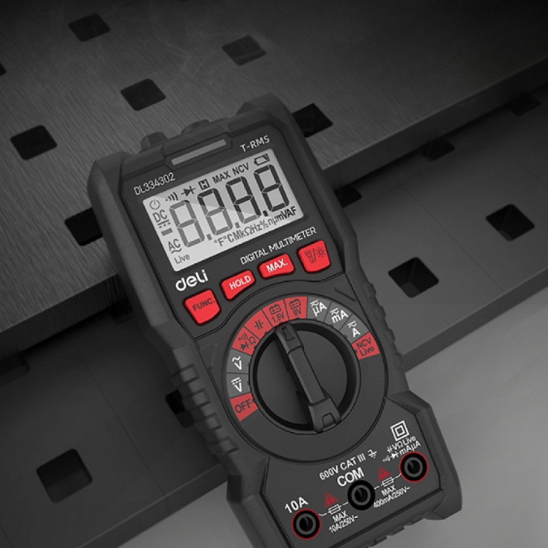 Мультиметр цифровой Deli RS EDL334302, 600В, универсальный