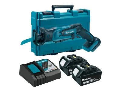 Аккум. сабельная пила MAKITA DJR 183 RFE в кейсе (18.0 В, 2 акк., 3.0 А/ч, Li-Ion, дерево до 50 мм, металл до 50 мм)