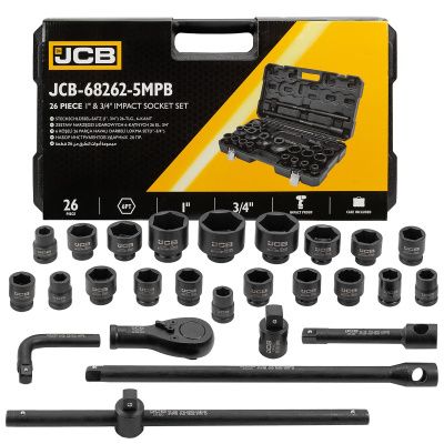 Набор инструментов ударных 26 пр, 3/4'', 1'' 6-гр. JCB JCB-68262-5MPB