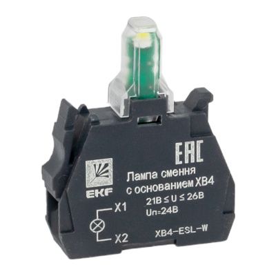 Лампа сменная c основанием XB4 белая 24В EKF PROxima XB4-ESL-W