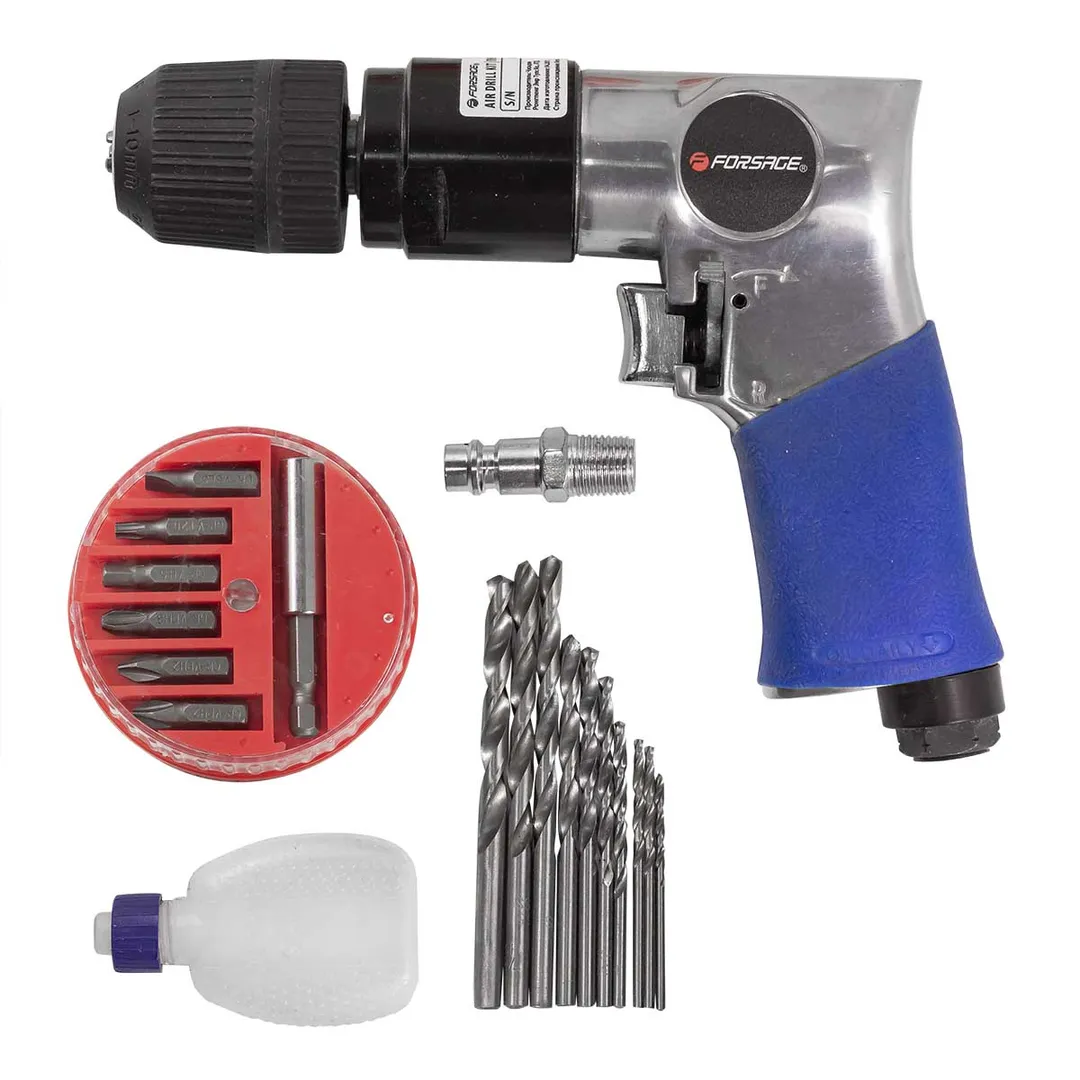 Пневмодрель с реверсом, набором бит и сверел 20 пр. Forsage F-RP7810
