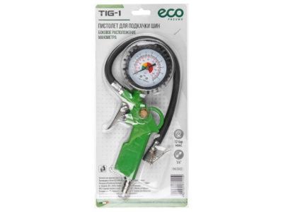 Пистолет д/подкачки шин с манометром (боковой манометр) ECO TIG-1