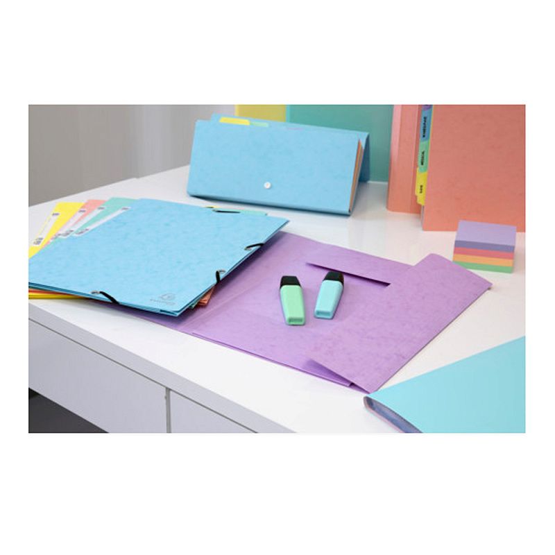 Папка на резинках "Aquarel", А4, 15 мм, картон, фиолетовый