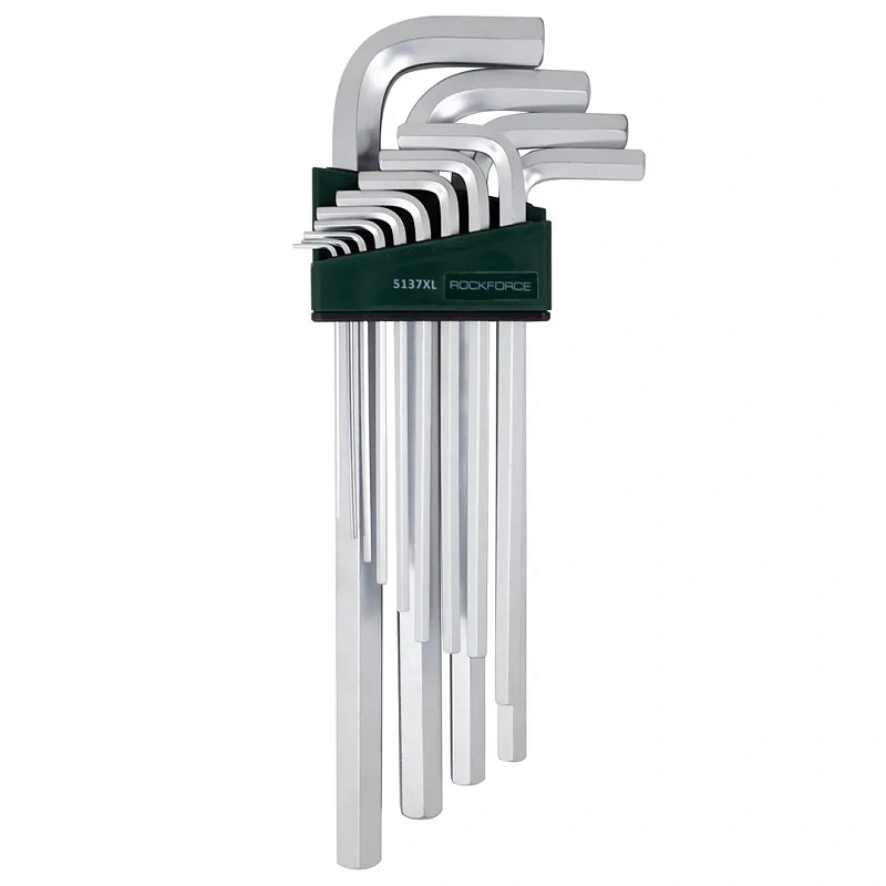 Набор ключей Г-обр. HEX экстра длинных 13 пр. 2-19 мм RockForce RF-5137XL