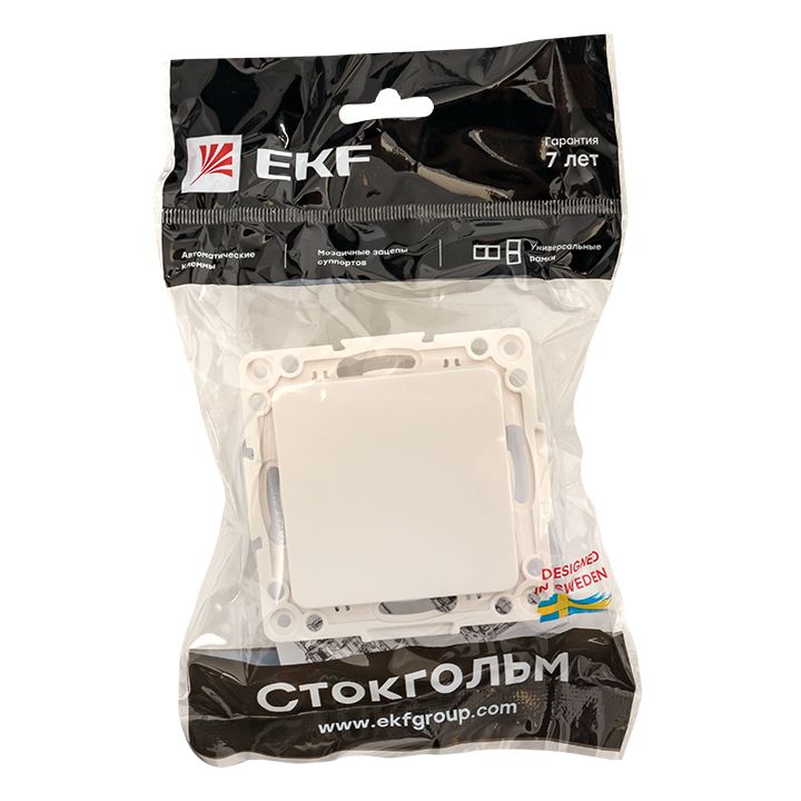 Стокгольм Механизм Выключателя 1-кл, 10А винтовые клеммы белый EKF PROxima EYV10-121-20
