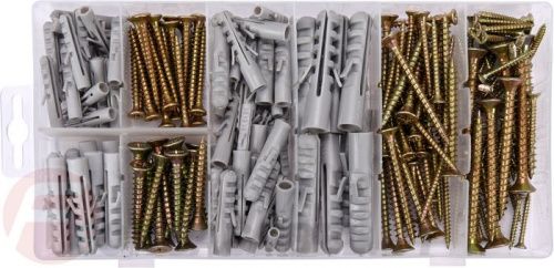 Набор шурупов с набором пластмассовых дюбелей 206 пр. Vorel 24113