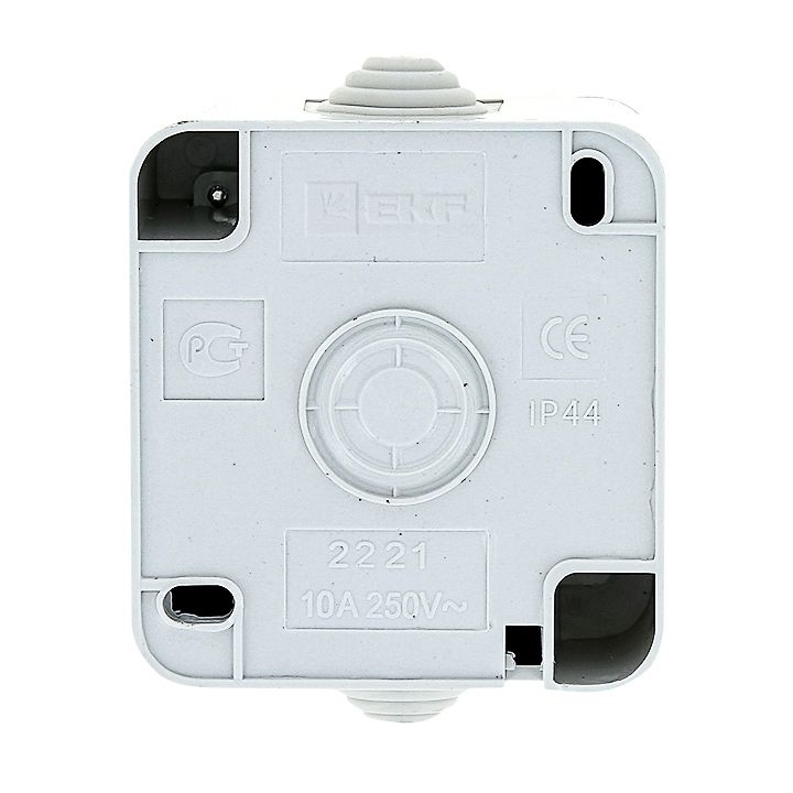 Прага Выключатель 1-клавишный 10А IP44 белый EKF EKV10-021-10-44