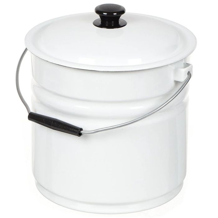 Ведро цельно/штамп. с крышкой 10л (белая) Без декора Керченский металлургический завод 41204-222-У2БД