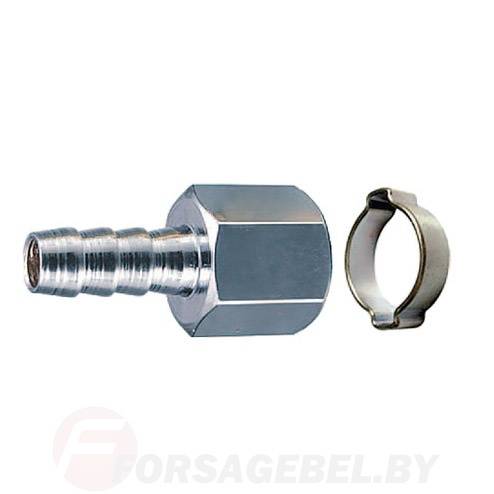 Переходник, внутр. резьба 1/4"-"елочка" 6 мм, с обжимным кольцом FUBAG 180250 B