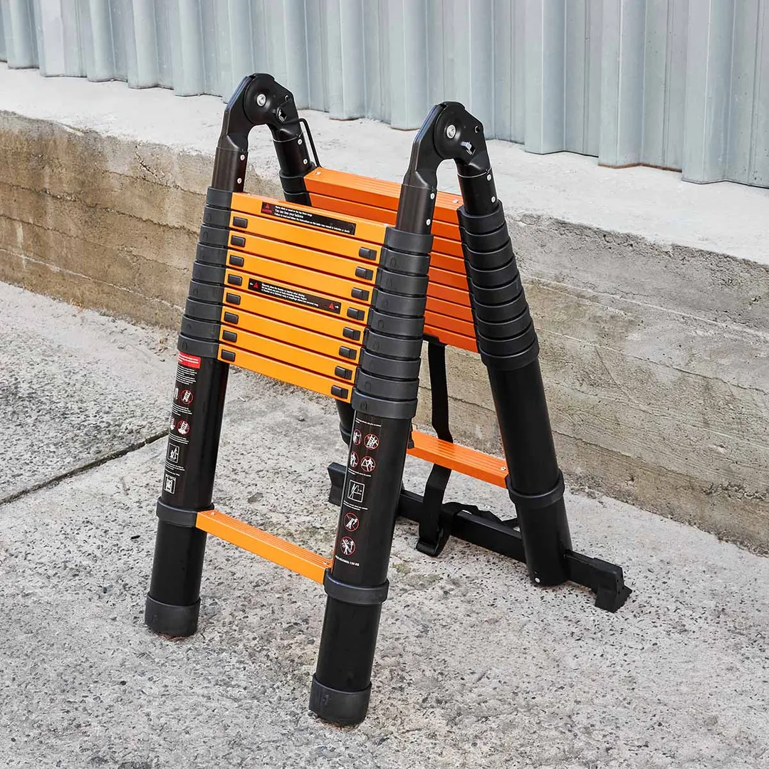 Лестница-стремянка телескопическая алюм. бытовая 3.1+3.1 м, 10+10 ступ. ISMA ISMA-UP310-M