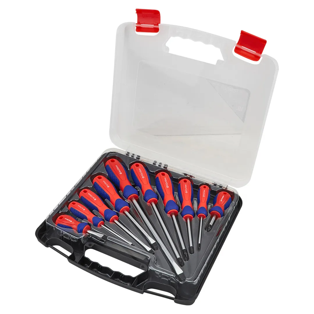 Набор отверток SL, PZ 10 пр YATAFORCE YF-7010C