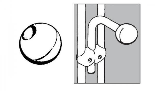Заглушка трубы d25 (509) шар, хром AKS 22690