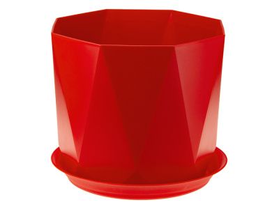 Кашпо ПРИЗМА 4,7 л с поддоном, красный IDEA М3139