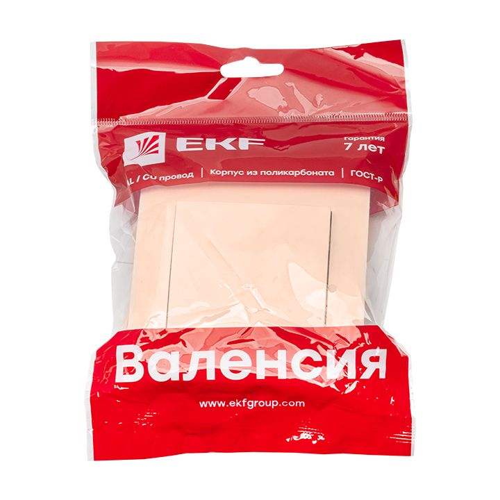 Валенсия выключатель 1-кл, 10А кремовый EKF PROxima EWV10-021-20