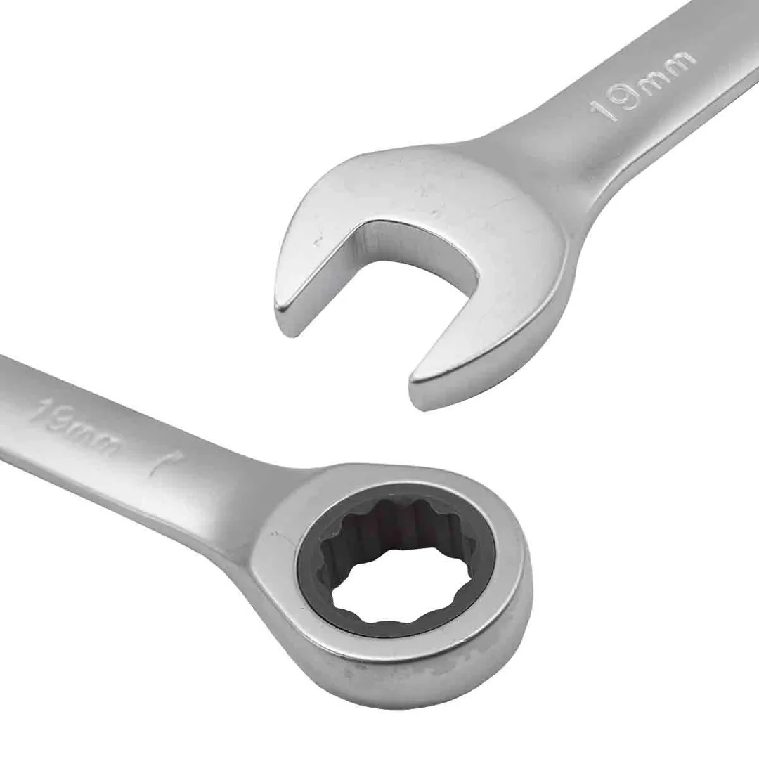 Набор ключей комбинированных трещоточных 7 пр, 8-19 мм PATRON P-51072