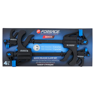 Набор струбцин 100 мм - 2 шт, 150 мм - 2 шт, 4 пр Forsage F-38405