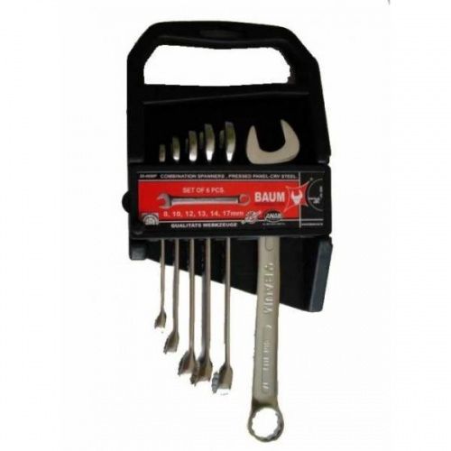 Набор комбинированных ключей отогнутых на 15 гр. 8-17 мм 6 пр. BAUM 30-06MP
