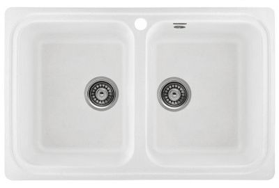 Мойка кухонная из мраморной крошки, белый, C02-18 Gerhans