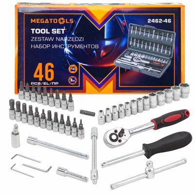 Набор инструмента 46 пр. 1/4'' 6-гр, 4-14 мм MEGATOOLS MT-2462-46