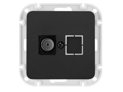 Розетка 1-ая телевизионная, скрытая карбон, Аструм, Bylectrica ТР-6541карб