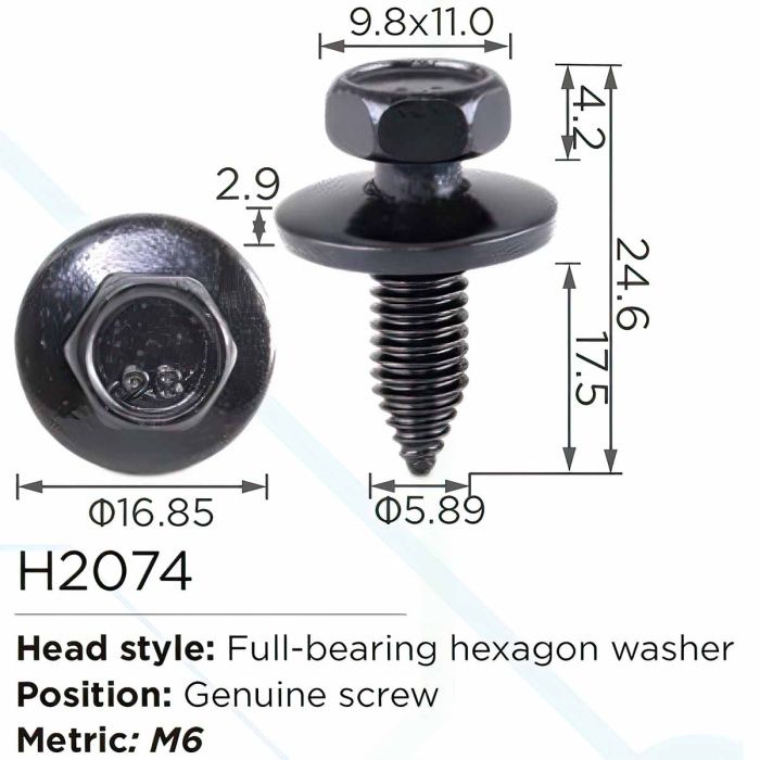Клипса для крепления внутренней обшивки а/м универсальная металлическая 100 шт Forsage F-H2074(universal)