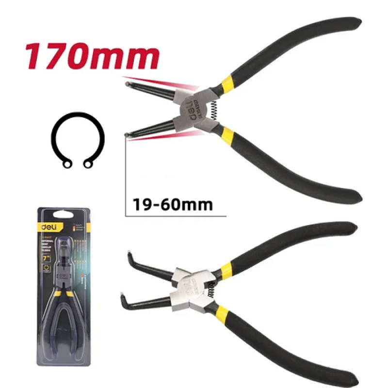 Съемник стопорных колец 90° 180 мм сжим Deli YS EDL104207