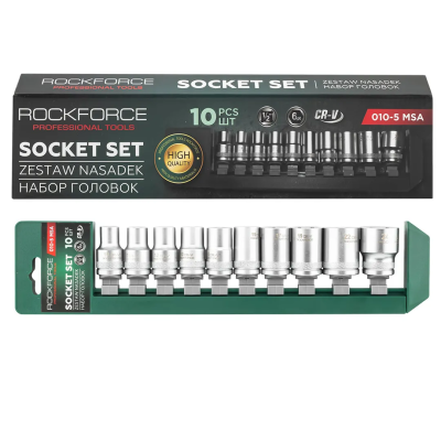Набор головок 10-24 мм 1/2'' 6-гр 10 пр RockForce RF-010-5 MSA