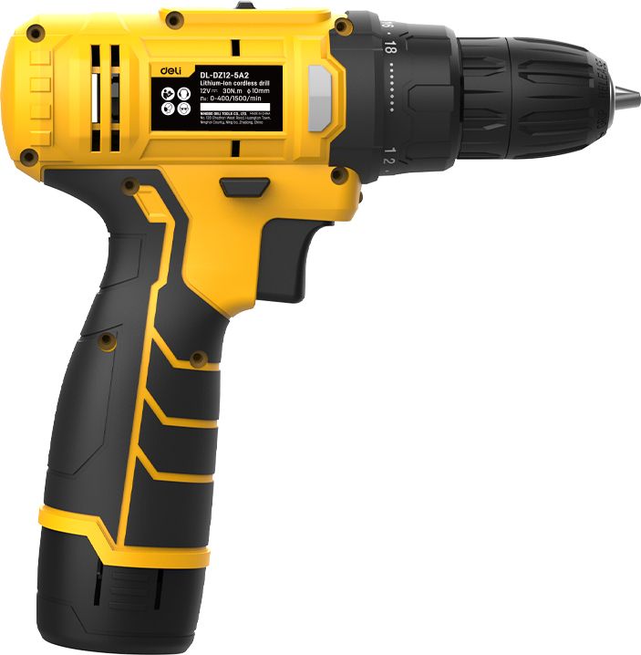 Аккумуляторная дрель-шуруповерт Deli YS EDL-DZ12-5A2 12 В, 30 Нм, 1 АКБ, 2 Ач, кейс
