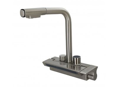 Смеситель для кухни, нержавейка, сатин Wisent WX4055-2