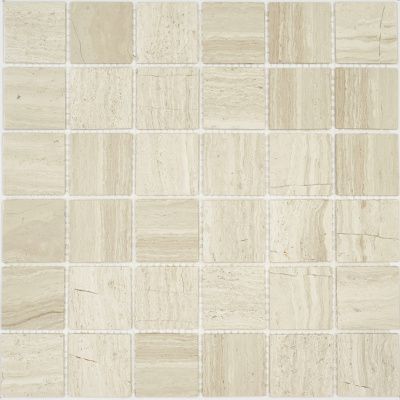 Мозаика Pietrine Travertino Silver POL, 48х48х4 мм, MOSAICSTORY 30066