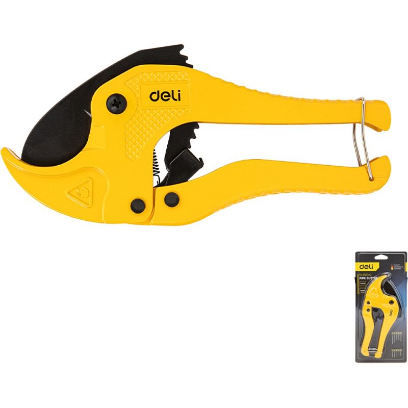 Труборез для пластиковых труб Deli YS EDL350042, 0-42 мм, желтый