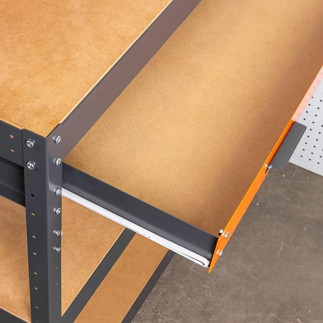 Верстак металлический 1000х400х1400 мм с одной выдвижной полкой Forsage F-WT00305