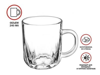 Кружка стеклянная, 240 мл, серия Айсберг, PERFECTO LINEA 30-122040