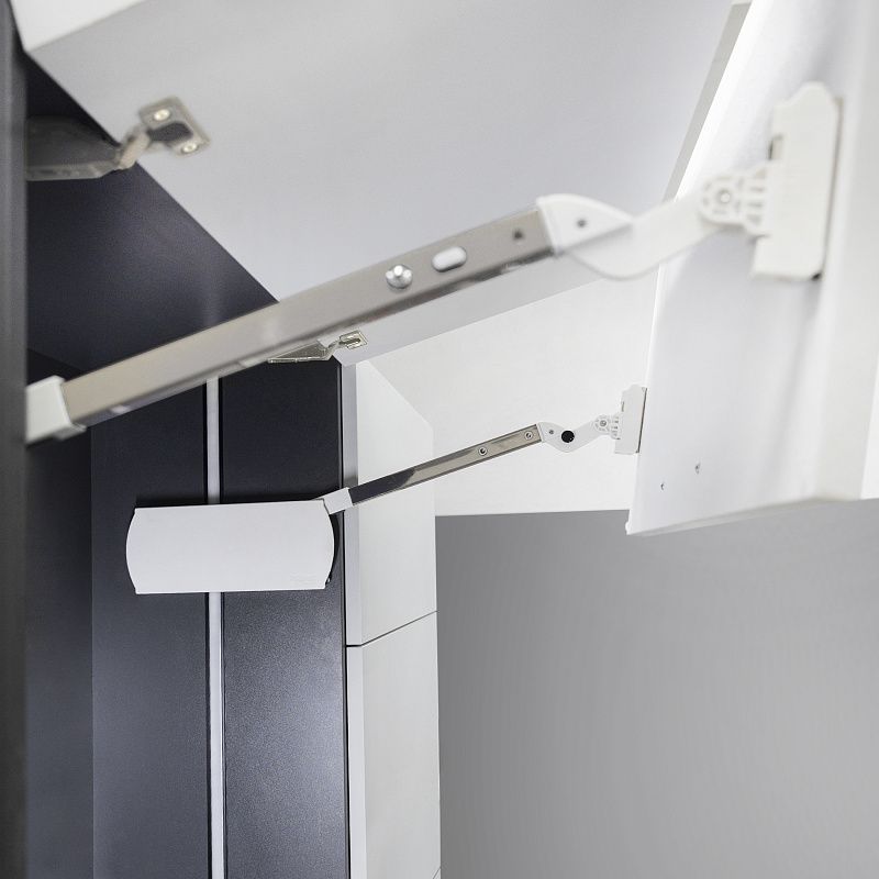 Подъемный механизм верхний LD с доводчиком на две двери ZEVS белый PRIME by AKS 114408