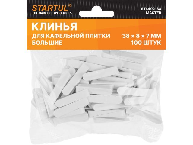 Клин д/каф. плитки большой 38х8х7мм 100шт STARTUL MASTER STARTUL ST4402-38