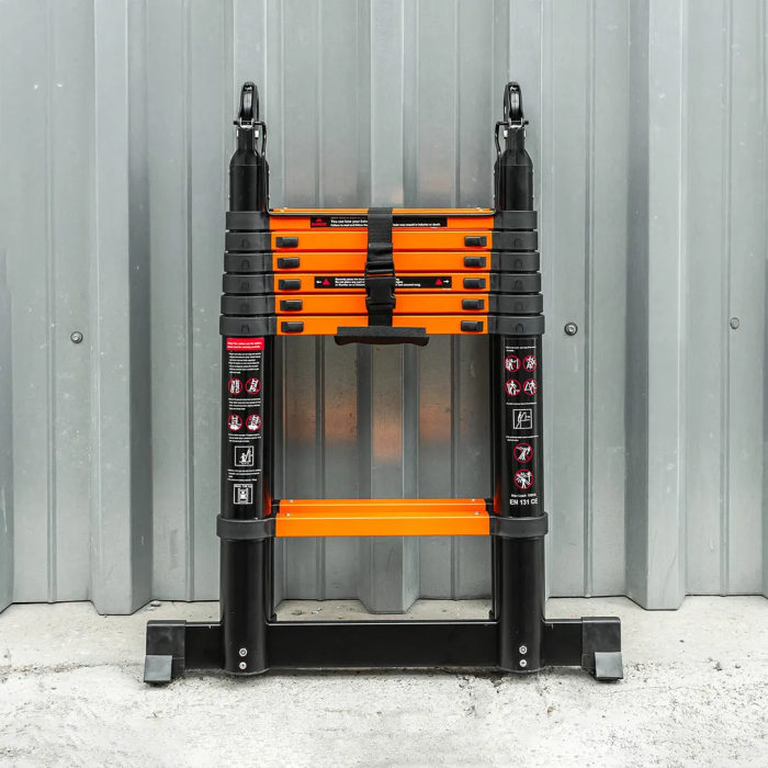 Лестница-стремянка телескопическая алюм. бытовая 2.2+2.2 м, 7+7 ступ ISMA ISMA-UP220-M