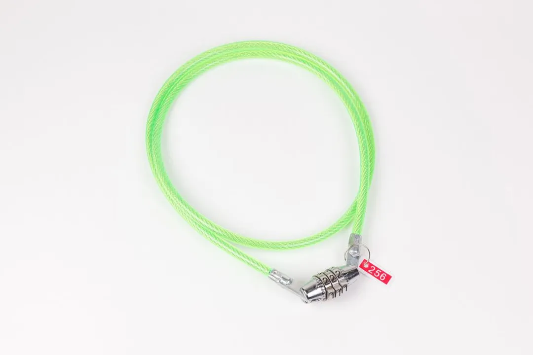 Замок велосипедный кодовый 3-х значный, Ø троса-6 мм, L троса-920 мм Помощник P005K