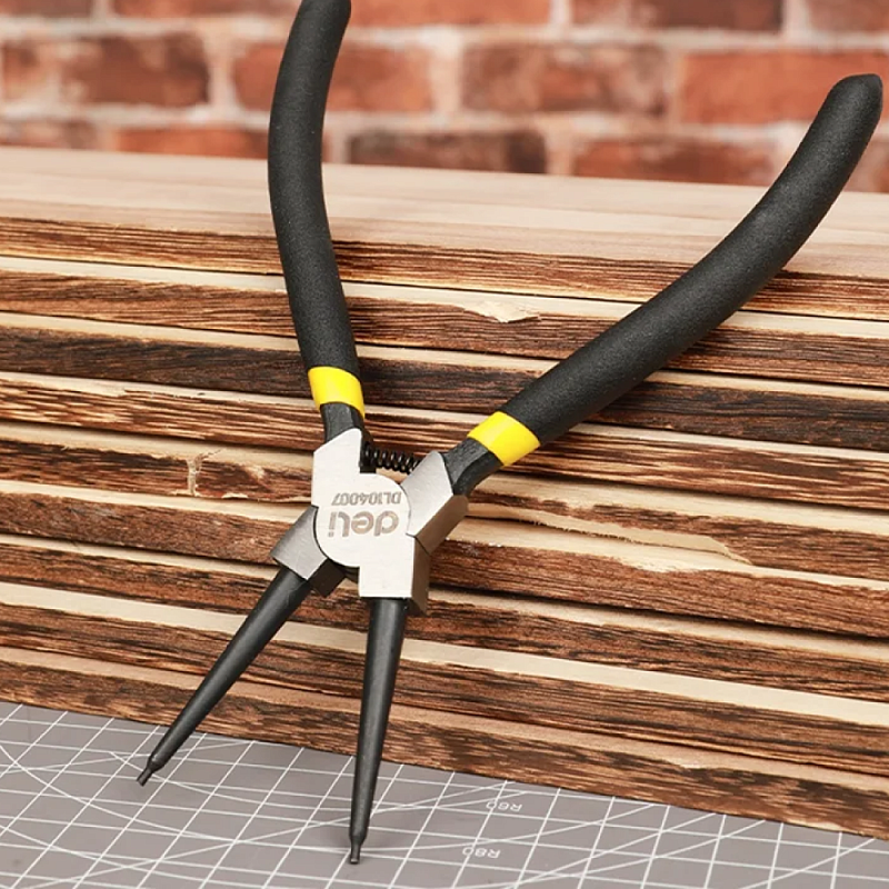 Съемник стопорных колец 180 мм, прямой, на сжим Deli YS EDL104007