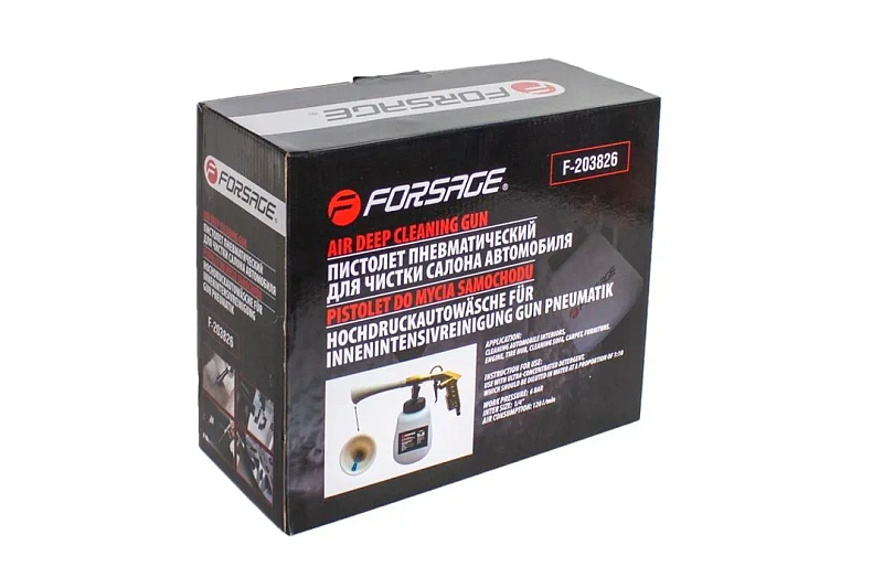Пистолет пневматический ''Tornado'' для химчистки салона а/м 1 л ,6 bar, 120 л/мин Forsage F-203826